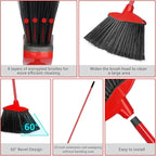12 Pcs Heavy Duty Commercial Angle Broom 53 Inch Long Handle - Image 3