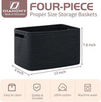 OIAHOMY 4 Pack Storage Baskets for Organizing, Cube Storage Bins for Shelves - Image 2