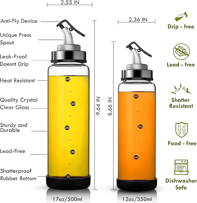 Olive Oil Dispenser Bottle for Kitchen Shatterproof Glass Bottle - Image 7