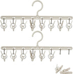 Clothes Hanger 2 Pack with 8 Clips, Clothes Drying Racks Windproof - Image 3