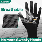 Kebada W1 Work Gloves for Men and Women, PU Coated Safety Gloves - Image 4