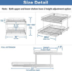 2 Tier Individual Pull Out Cabinet Organizer 30" W x 21½" D, Heavy Duty Cabinet - Image 3