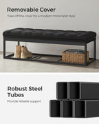 SONGMICS Storage Ottoman Bench, Foot Rest - Image 4