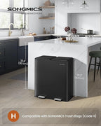 SONGMICS Trash Can, 2 x 8 Gallon Double Garbage Can - Image 2