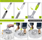 MASTERTOP Mop and Bucket with Wringer Set, Small Spin Mop Cleaning System with - Image 5