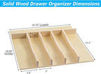 WelFurGeer Solid Birch Wood Silverware Drawer Organizer, Wooden Cutlery Drawer - Image 6