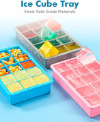 Silicone Ice Cube Trays for Freezer 2 Pack- Easy Release Square Ice Cubes Mold- - Image 2