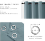 PONY DANCE Dusty Blue Short Blackout Curtains 36 inch Length - Image 4