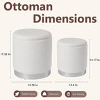 Royal Windsor Boucle Round Ottoman - Image 2