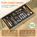 Lifewit Large Silverware Drawer Organizer, Plastic Cooking Utensil Tray - Image 4