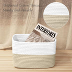 Hopegiver Woven Storage Baskets 11x8x7 Inch, 3 Pack Collapsible Cube Storage Bin - Image 3