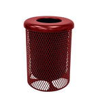 COATEDOUTDOORFURNITURE RFT-TXTBUR Heavy Duty 32 Gallon Round Trash Receptacle by CoatedOutdoorFurniture