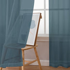 Chyhomenyc Stone Blue Sheer Curtains 72 Inch Length 2 Panels, Light Filtering - Image 6