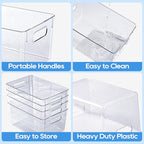 JollyPack 4 Pack Clear Plastic Storage Bins, Pantry Organizers and Storage - Image 4