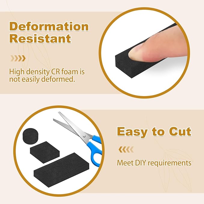 Weather Stripping 1/2 in x 1/4 in, High Density Foam Insulation Tapes, - Image 4