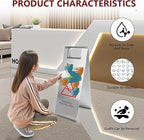 4 Pcs Stainless Steel Wet Floor Caution Sign, 24 Inch Portable Handle Bilingual - Image 2