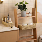 OIAHOMY Toilet Paper Baskets Handmade Paper Rope Decorative Wicker Storage Tank - Image 2
