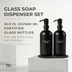 MaisoNovo Soap Dispenser 3-Piece Set | 16.9oz Black Bottles - Image 2