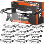 OXG 12 Pack Safety Glasses for Men Women, ANSI Z87.1 Safety Goggles Impact by OXG