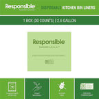 Responsible Products Kitchen Bin Liners, Certified Compostable, Heavy Duty - Image 5
