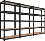 HOMEDANT House Black 5-Tier Laminated Metal Shelving Unit Adjustable Storage by TheBestOrganizingSolution