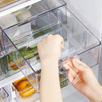 MineSign 2Pack Stackable Fridge Drawers Pull-Out Bins Divided Produce Saver - Image 5