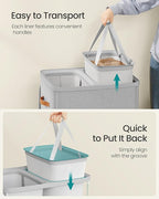 SONGMICS Laundry Basket, 44.9 Gal. Laundry Hamper, 2 Compartments, Easy Assembly - Image 5