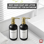 GMISUN Gold Soap Dispenser, 2 Pack Matte Black Glass Bathroom Hand Soap - Image 5