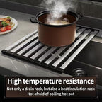 Foldable Dish Drying Rack, Over The Sink Dish Drying Rack ，Dish Drying mat，Dish - Image 6