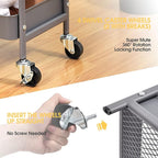 TOOLF 3-Tier Rolling Cart, Metal Utility Storage Cart - Image 3