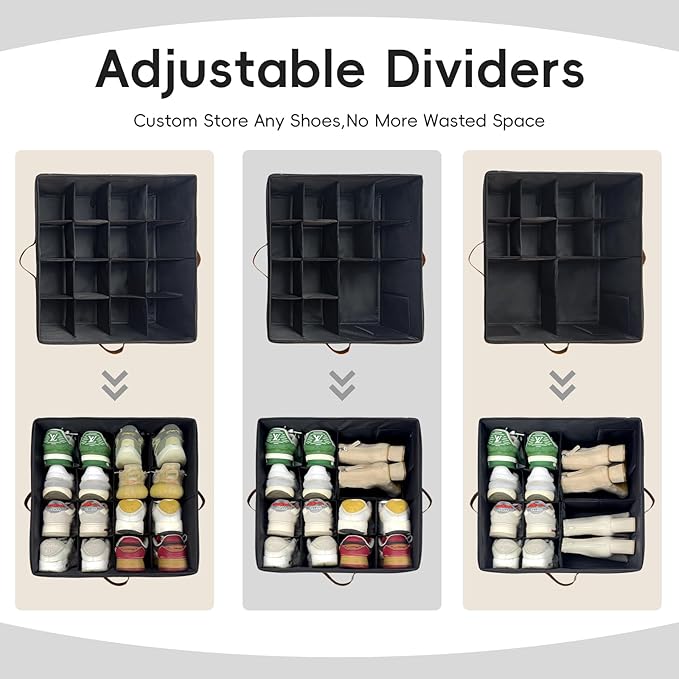 Shoe Organizer Box 2 Pack, Shoe Storage Organizer - Image 3