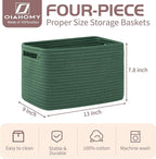 OIAHOMY 4 Pack Storage Baskets for Organizing, Cube Storage Bins for Shelves - Image 2