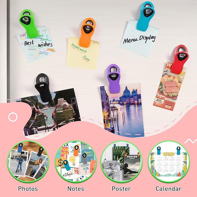 12 Pack Chip Clips, Colorful Magnetic Clip, Plastic Bag Clips - Image 5