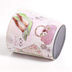 PU Leather Small Trash Can Wastebasket, Round Garbage Container Basket - Image 5