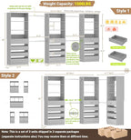 Aheaplus Closet System with 12 Drawers, 8.5-11.5Ft Wood Closet Organizer System - Image 7