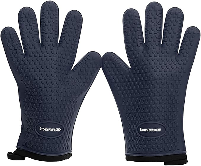 KITCHEN PERFECTION S Silicone Smoker Oven Gloves -Extreme Heat Resistant BBQ by Kitchenperfection