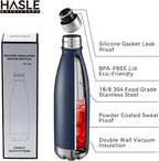 HASLE OUTFITTERS 17oz Stainless Steel Water Bottles, Vacuum Insulated Water - Image 2