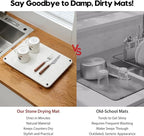 Stone Dish Drying Mat for Kitchen Counter, Water Absorbing Bathroom Tray Sink - Image 6
