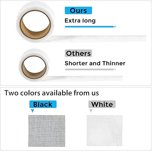 White Window Screen Repair Tape, 2 in X 15 FT Screen Repair Kit - Image 5