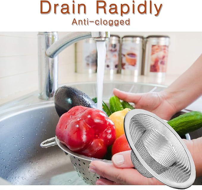 2pcs Heavy Duty Stainless Steel Slop Basket Filter Trap, 4.41" Top / 2.44" Mesh - Image 5