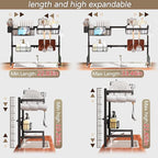 Over The Sink Dish Drying Rack, Expandable Height and Length, 2 Tier Large - Image 5