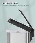 SONGMICS Kitchen Trash Can, 13 Gallon Stainless Steel Garbage Can, - Image 9