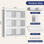 150GAL Storage Bins with Lid and Wheels, Stackable Closet Organizers and - Image 2