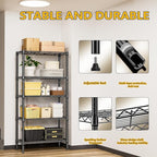 1250 lbs 5 Tier Shelf Metal Storage Shelves Shelving Wire Rack Heavy Duty - Image 7