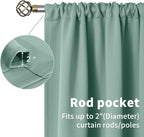 BGment Light Sage Blackout Curtains 40 Inches Length - Image 4