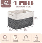 OIAHOMY 4 Pack Storage Baskets for Organizing, Basket for Shelves - Image 2
