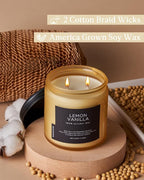 M&SENSE Candles Lemon Vanilla Scented, 11.6oz 70 Hour Long Lasting Candles - Image 3