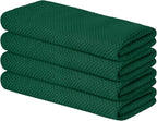 Artoid Mode 100% Cotton Dark Green Waffle Weave Kitchen Dish Cloths, 13x28 Inch by ArtoidMode