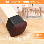 Ezprotekt 24 Pcs Black Square Chair Leg Floor Protectors - Image 3