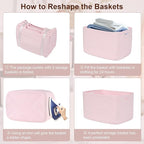 3-Pack Shelf Baskets for Organizing, Woven Storage Basket for Shelves, Cotton - Image 9